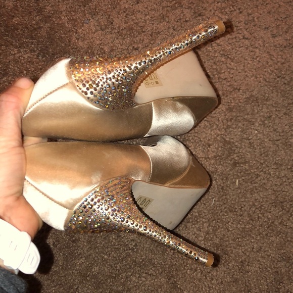 Steve Madden rhinestone heels gold size 7 - Picture 2 of 10